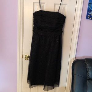 Eliza J black and gold cocktail dress